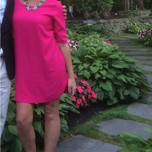 Aqua Bold Hot Pink Short Sleeve Occasion Dress